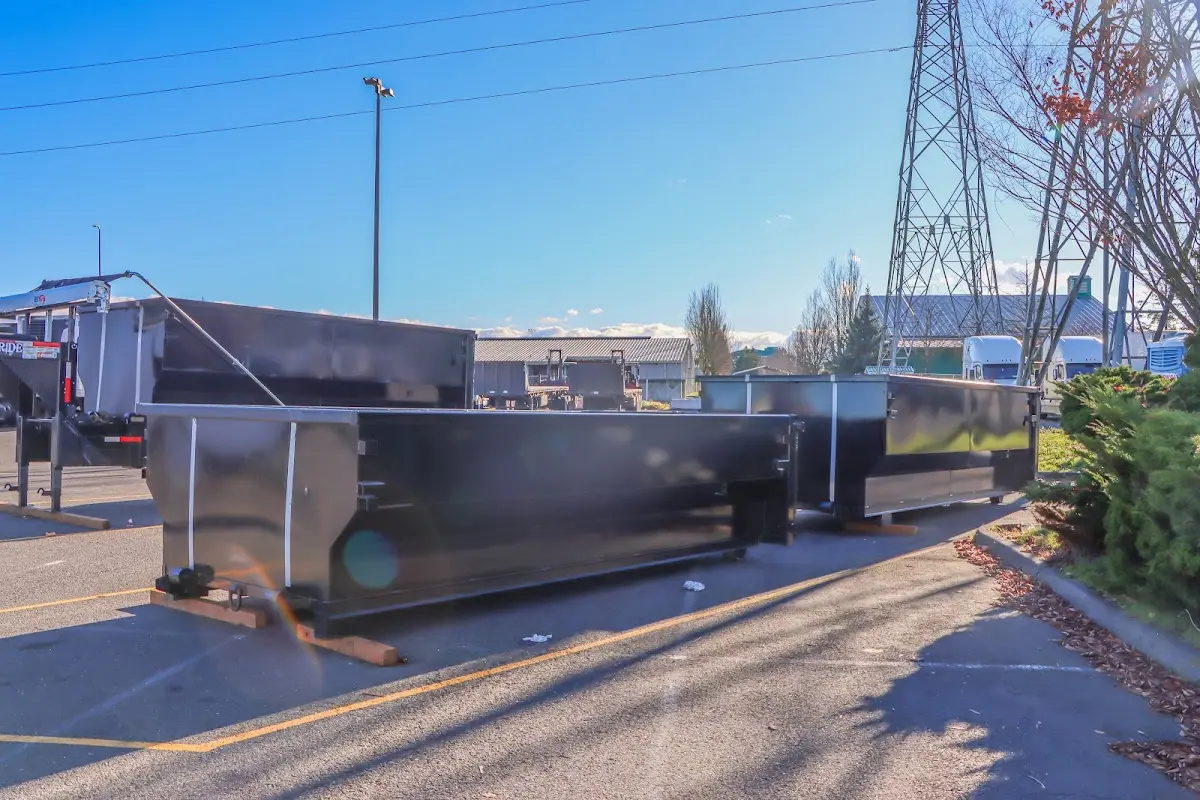 Roll-off dumpster ready for waste disposal at job site for 4 Yard Dumpster Rental in Perryton